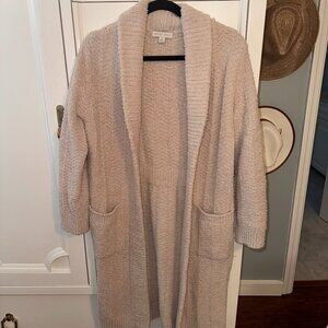 Barefoot Dreams CozyChic® Chenille Long Cardigan Size Small, Color Stone